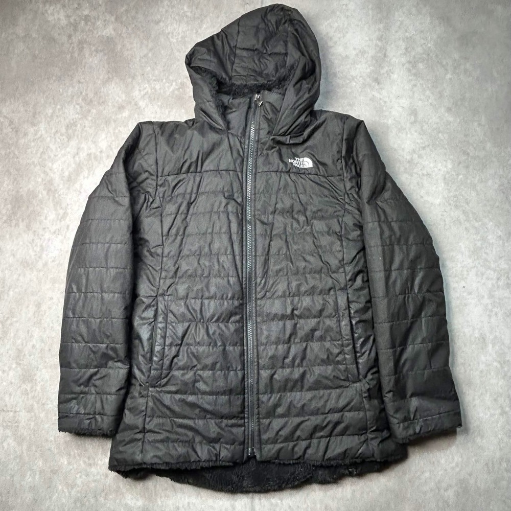 The North Face Girls Black Mossbud Swirl Hooded Jacket Size XL 18